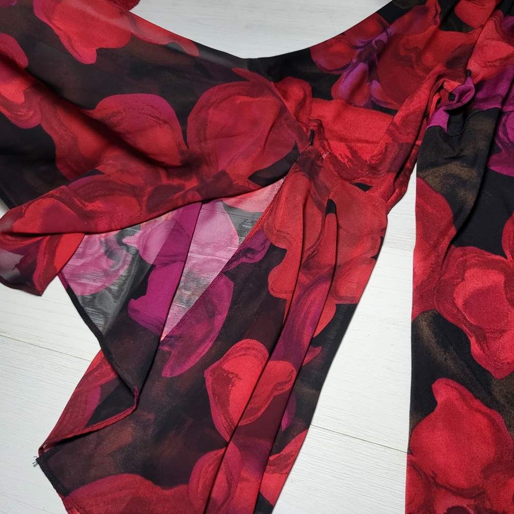 MSK Dress Floral Bell Sleeves Plus Size Romantic Spring - Picture 4 of 6